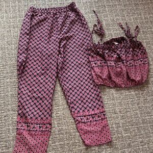 Elan BOHO CHIC Two Piece Jogger Pant and Top Set